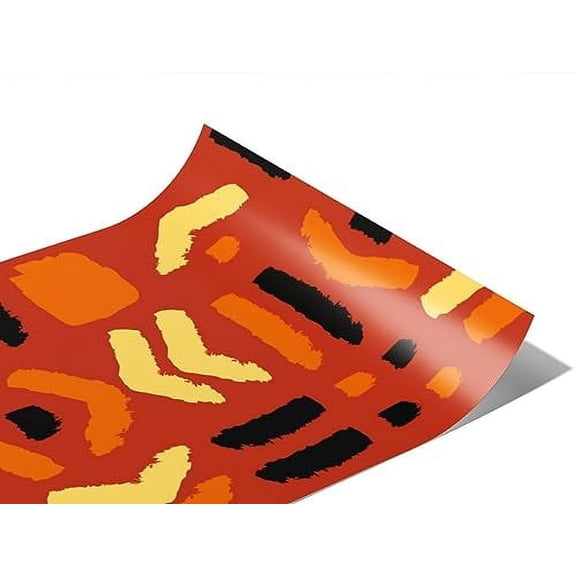 Rwraps Orange Abstract Velma Dinkley Gloss Vinyl Film Wrap 59in x 5ft Vinyl Vehicle Car Film Sheet
