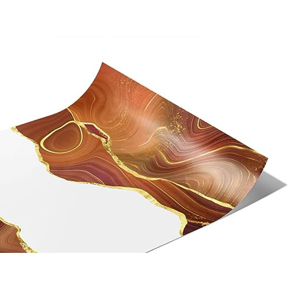 Rwraps Orange Agate Gemstone Slashed Sepia Gloss Vinyl Film Wrap 59in x 18ft Vinyl Vehicle Car Film