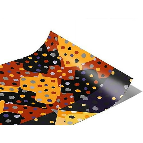 Rwraps Orange Mosaic Sandy Bay Gloss Vinyl Film Wrap 59in x 30ft Vinyl Vehicle Car Film Sheet Roll