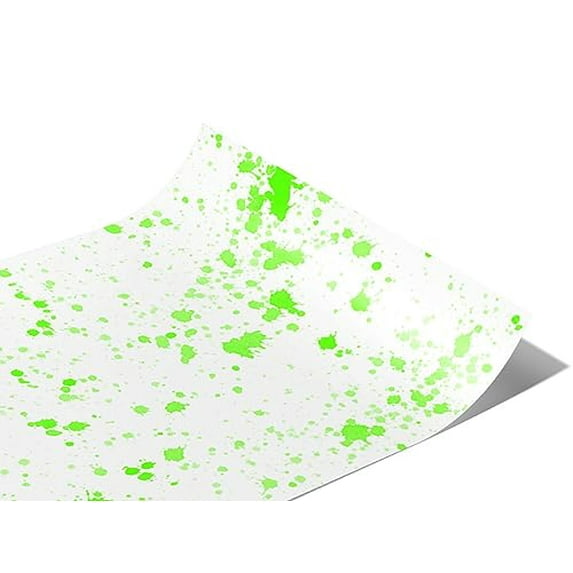 Rwraps Paint Splatter All Lime Gloss Vinyl Film Wrap 59in x 26ft Vinyl Vehicle Car Film Sheet Roll