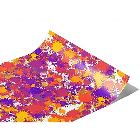 Rwraps Paint Splatter Car Crash Gloss Vinyl Film Wrap 59in x 1ft Vinyl Vehicle Car Film Sheet Roll