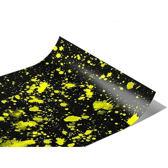 Rwraps Paint Splatter Lemonade Drops Matte Vinyl Film Wrap 59in x 4ft Vinyl Vehicle Car Film Sheet