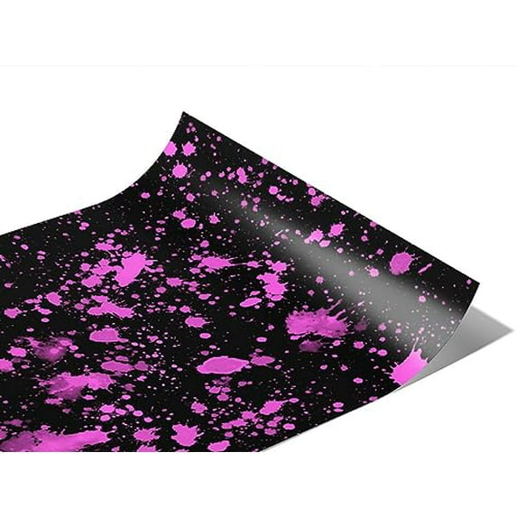 Rwraps Paint Splatter Pink Pollock Matte Vinyl Film Wrap 59in x 4ft Vinyl Vehicle Car Film Sheet
