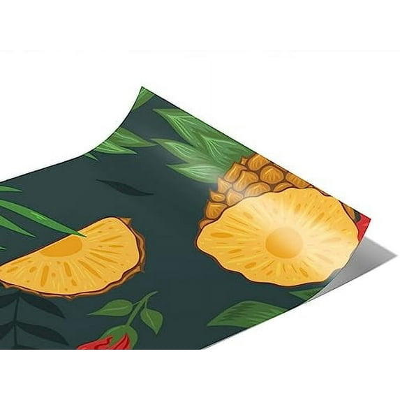 Rwraps Pineapple Abacaxi Slices Gloss Vinyl Film Wrap 59in x 5ft Vinyl Vehicle Car Film Sheet Roll