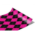 thumbnail image 1 of Rwraps Pink Argyle Hot Neon Gloss Vinyl Film Wrap 59in x 16ft Vinyl Vehicle Car Film Sheet Roll, 1 of 9