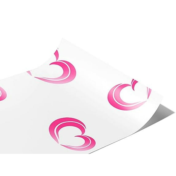 Rwraps Pink Heart Breezy Romance Gloss Vinyl Film Wrap 59in x 23ft Vinyl Vehicle Car Film Sheet Roll
