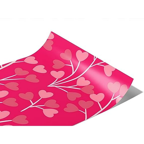 Rwraps Pink Heart Love Blossom Matte Vinyl Film Wrap 59in x 21ft Vinyl Vehicle Car Film Sheet Roll