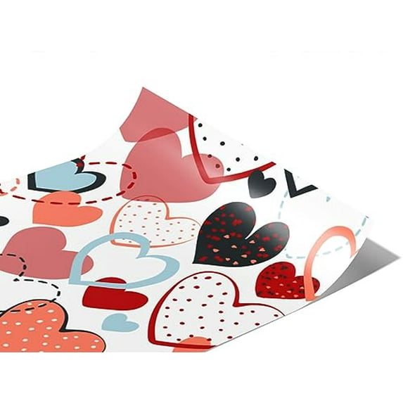 Rwraps Pink Heart Overwhelming Love Gloss Vinyl Film Wrap 59in x 20ft Vinyl Vehicle Car Film Sheet