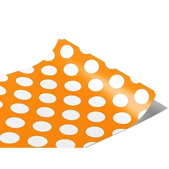 Rwraps Polka Dot Apricot Orange Gloss Vinyl Film Wrap 59in x 30ft Vinyl Vehicle Car Film Sheet Roll