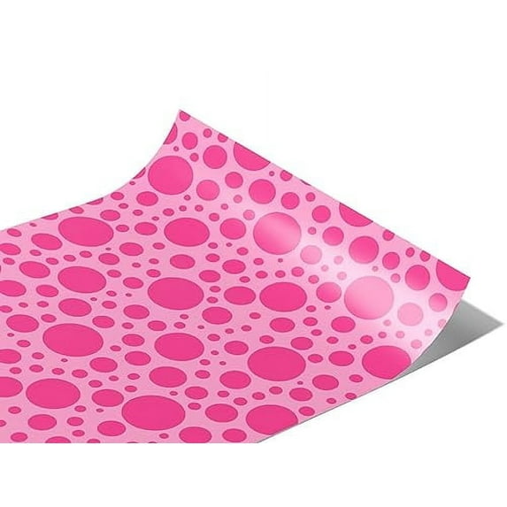Rwraps Polka Dot Barbie Pink Matte Vinyl Film Wrap 59in x 5ft Vinyl Vehicle Car Film Sheet Roll