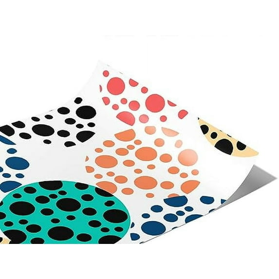 Rwraps Polka Dot Dot Inception Matte Vinyl Film Wrap 59in x 29ft Vinyl Vehicle Car Film Sheet Roll