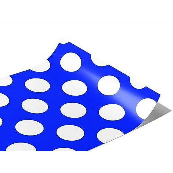 Rwraps Polka Dot Egyptian Blue Gloss Vinyl Film Wrap 59in x 14ft Vinyl Vehicle Car Film Sheet Roll