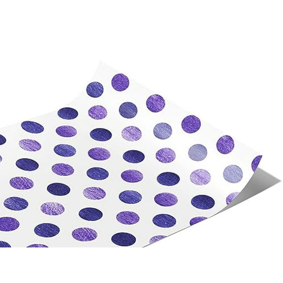Rwraps Polka Dot Prime Purple Matte Vinyl Film Wrap 59in x 5ft Vinyl Vehicle Car Film Sheet Roll