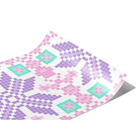 Rwraps Purple Mosaic Periwinkle Pansies Matte Vinyl Film Wrap 59in x 27ft Vinyl Vehicle Car Film