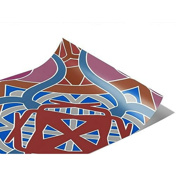 Rwraps Purple Mosaic Sweet Sangria Gloss Vinyl Film Wrap 59in x 3ft Vinyl Vehicle Car Film Sheet