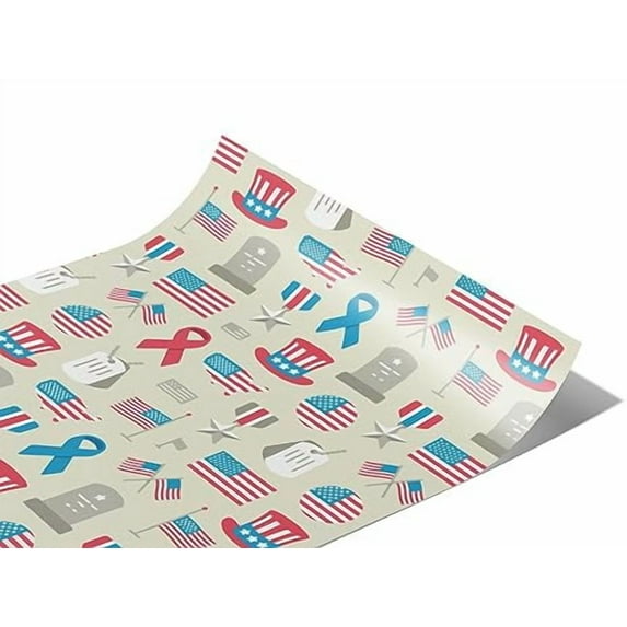 Rwraps Remembrances Americana Memorial Day Gloss Vinyl Film Wrap 59in x 9ft Vinyl Vehicle Car Film