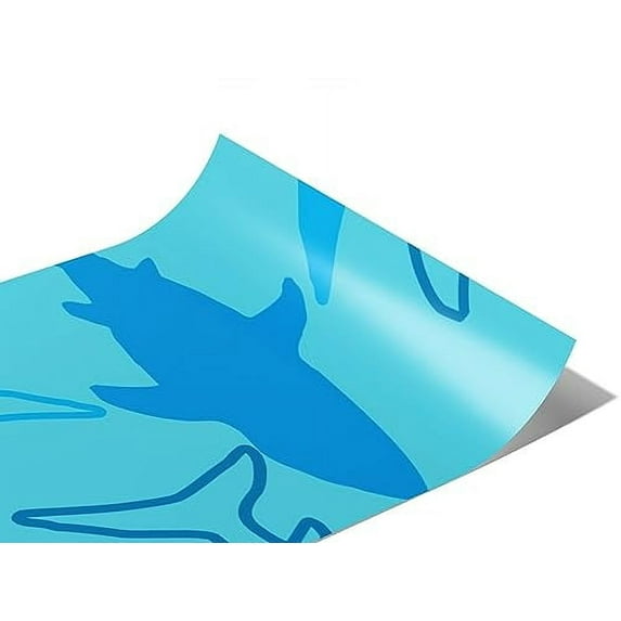 Rwraps Sharks and Rays Abstract Sharks Matte Vinyl Film Wrap 59in x 27ft Vinyl Vehicle Car Film