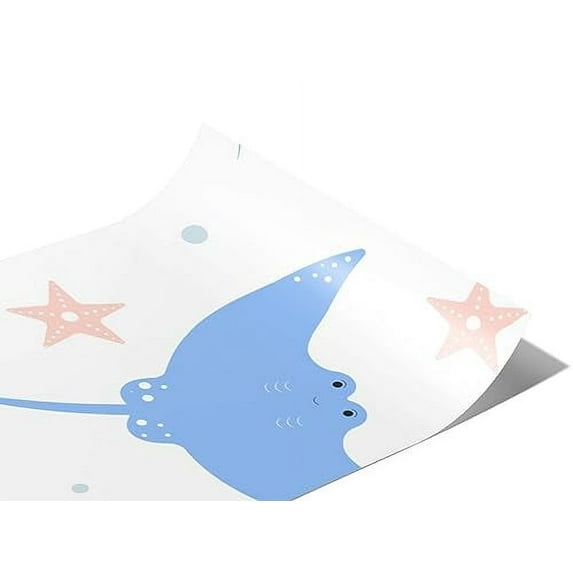 Rwraps Sharks and Rays Smiling Stingray Gloss Vinyl Film Wrap 59in x 20ft Vinyl Vehicle Car Film