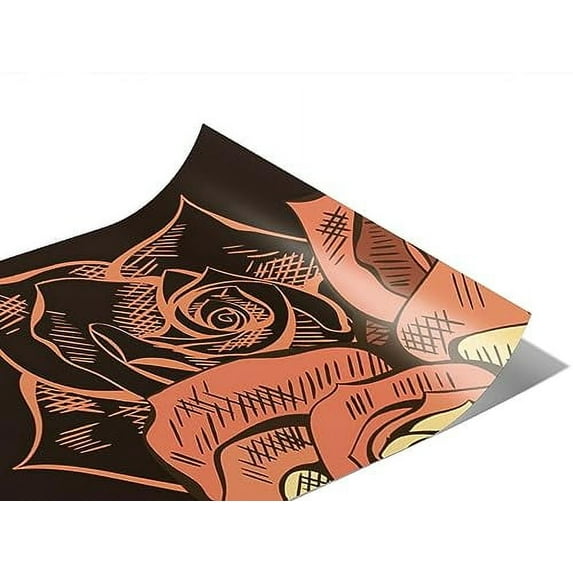 Rwraps Skull and Bones Black Crown Gloss Vinyl Film Wrap 59in x 23ft Vinyl Vehicle Car Film Sheet