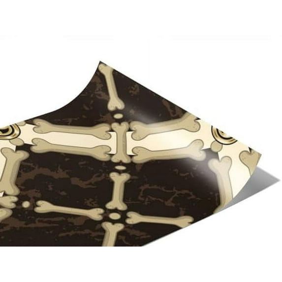 Rwraps Skull and Bones Bone Tiles Gloss Vinyl Film Wrap 59in x 22ft Vinyl Vehicle Car Film Sheet