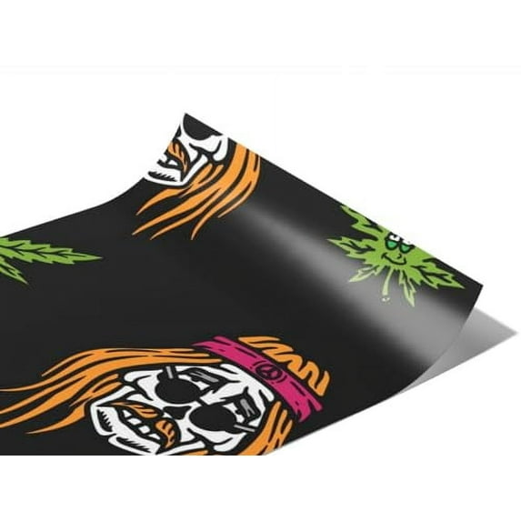 Rwraps Skull and Bones Cannabinoid Skulls Matte Vinyl Film Wrap 59in x 4ft Vinyl Vehicle Car Film