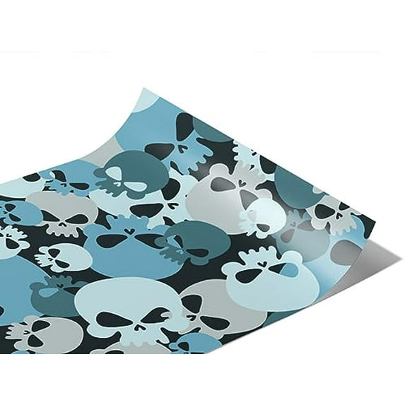 Rwraps Skull and Bones Ice Calvaria Gloss Vinyl Film Wrap 59in x 4ft Vinyl Vehicle Car Film Sheet