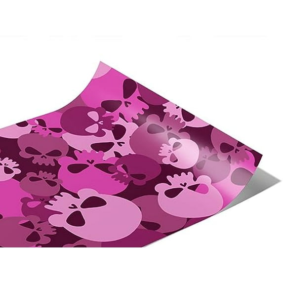 Rwraps Skull and Bones Magenta Calvaria Matte Vinyl Film Wrap 59in x 30ft Vinyl Vehicle Car Film