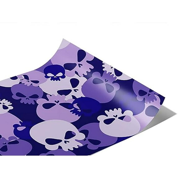 Rwraps Skull and Bones Navy Calvaria Matte Vinyl Film Wrap 59in x 12ft Vinyl Vehicle Car Film Sheet