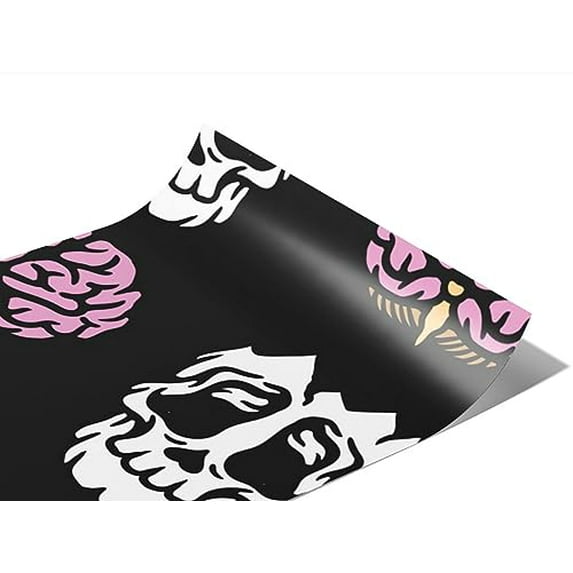 Rwraps Skull and Bones Skull Stripping Matte Vinyl Film Wrap 59in x 13ft Vinyl Vehicle Car Film