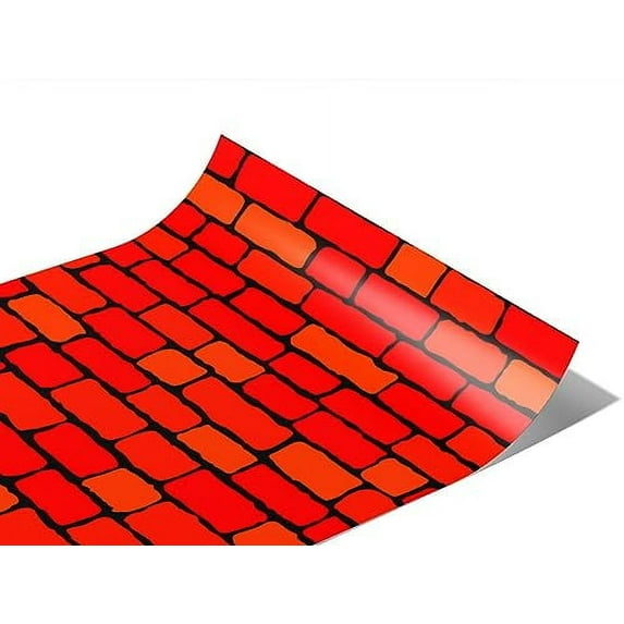Rwraps Speciality Brick Stepped Scarlet Gloss Vinyl Film Wrap 59in x 18ft Vinyl Vehicle Car Film
