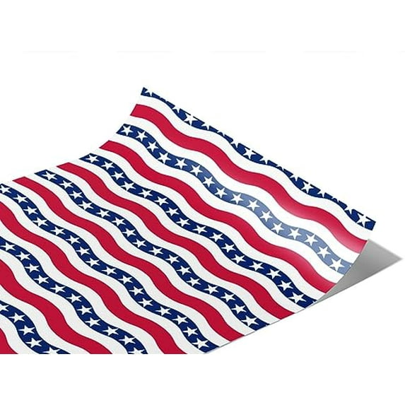 Rwraps Star Spangled Americana The Wave Matte Vinyl Film Wrap 59in x 26ft Vinyl Vehicle Car Film