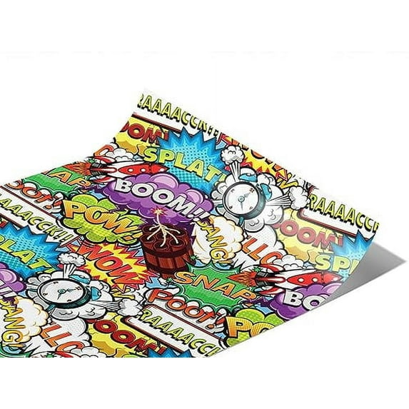 Rwraps Sticker Bomb Espionage Comic Gloss Vinyl Film Wrap 59in x 5ft Vinyl Vehicle Car Film Sheet