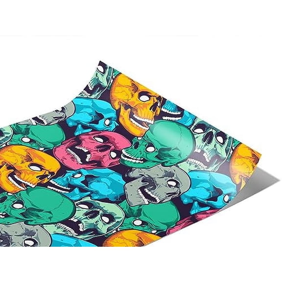 Rwraps Sticker Bomb Face Death Gloss Vinyl Film Wrap 59in x 2ft Vinyl Vehicle Car Film Sheet Roll