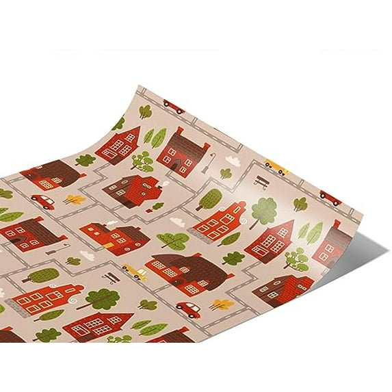 Rwraps Suburban Cityscape Brick Buildings Gloss Vinyl Film Wrap 59in x 12ft Vinyl Vehicle Car Film