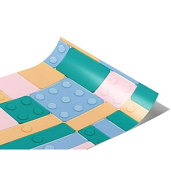 Rwraps Toy Room Pastel Bricks Matte Vinyl Film Wrap 59in x 8ft Vinyl Vehicle Car Film Sheet Roll