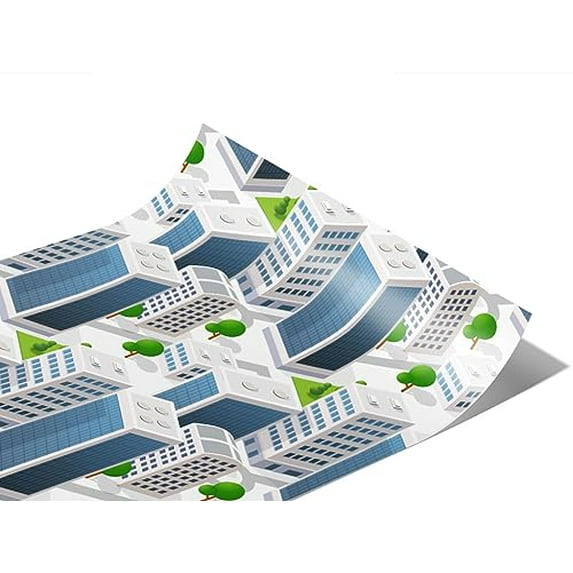 Rwraps Urban Cityscape Office Hours Matte Vinyl Film Wrap 59in x 2ft Vinyl Vehicle Car Film Sheet