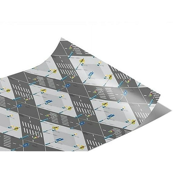 Rwraps Urban Cityscape Pedestrian Crossing Matte Vinyl Film Wrap 59in x 2ft Vinyl Vehicle Car Film