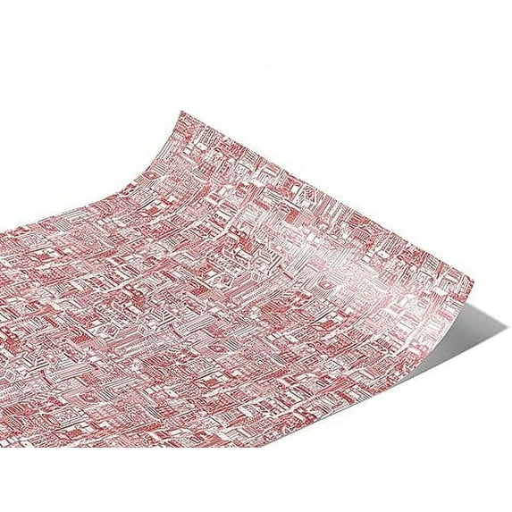Rwraps Urban Cityscape Pink Downtown Gloss Vinyl Film Wrap 59in x 7ft Vinyl Vehicle Car Film Sheet