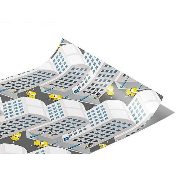 Rwraps Urban Cityscape Taxi Please Gloss Vinyl Film Wrap 59in x 23ft Vinyl Vehicle Car Film Sheet