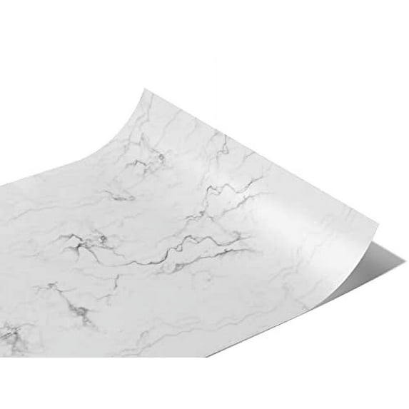 Rwraps Vinyl Car Wrap Film 914 Series Carrara White Marble Gloss Bubble Free - 59" x 23ft