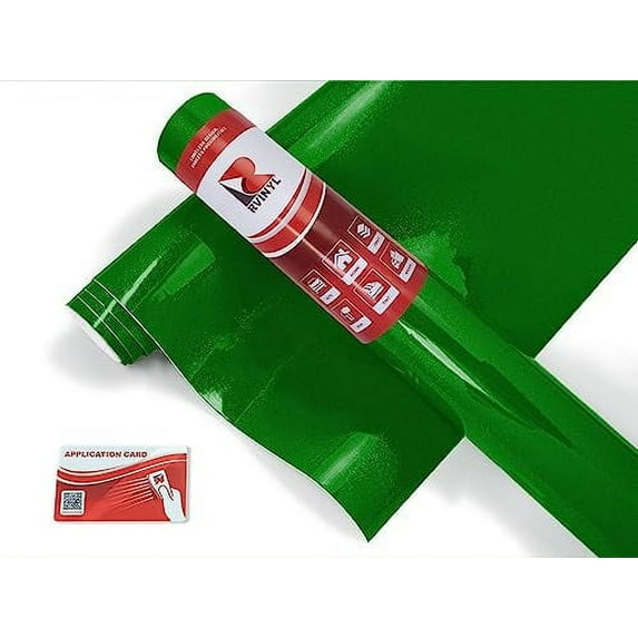 Rwraps Vinyl Car Wrap Film Diamond Gloss Metallic Dark Green Air Bubble Free - 5ft x 9ft