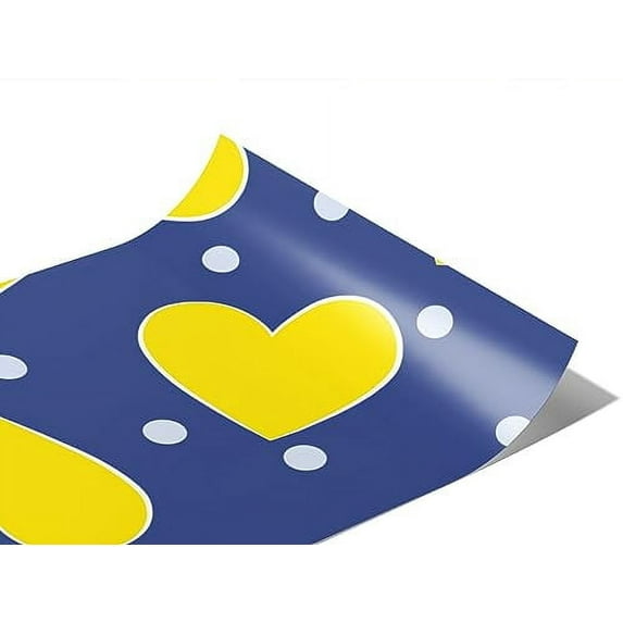Rwraps Yellow Heart Pouring Out Gloss Vinyl Film Wrap 59in x 12ft Vinyl Vehicle Car Film Sheet Roll