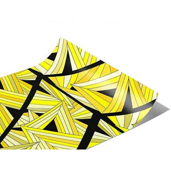 Rwraps Yellow Mosaic Serious Citrine Gloss Vinyl Film Wrap 59in x 7ft Vinyl Vehicle Car Film Sheet