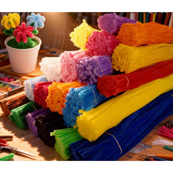 100Pcs Pipe Cleaners 11.81 inches DIY Stems for Floral Bouquets,Art & Crafts,Randomly Send a Color,Solid Colors(Not Color Mixing)
