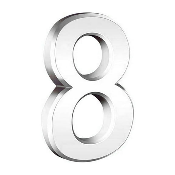 Rwvbm 3 Inch Modern House Numbers, Self-Adhesive Mailbox Numbers 0-9 for Outside Inside Sign, Waterproof Address Plated ABS Numeral, 1Pc