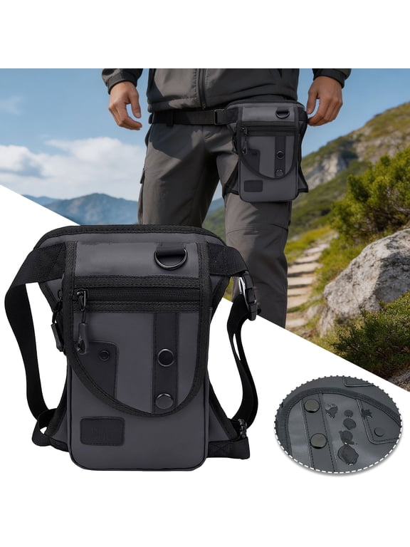 3-in-1 Waterproof Leg Bag, Multi-Pocket Drop Thigh Pack for Men Women, Adjustable Waist Belt Bag for Cycling, Hiking, Fishing
