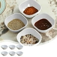 thumbnail image 1 of 4" Square Straw Seasoning Plates-6-Piece Set Plastic Dishes Multi-Color Options (Black Blue Beige White Orange) 9x8x4cm Stackable Condiment Bowls, 1 of 6