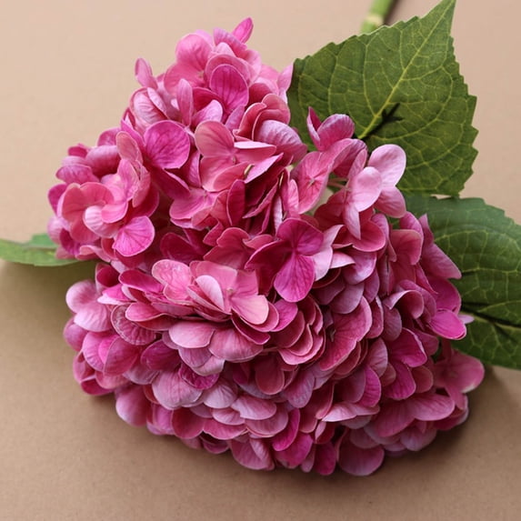 Rwvbm Artificial Hydrangea Bouquet, Large Real Touch Moisturizing Silk Flowers for Home Wedding Floral Decor, 8.6in Head Diameter, Pink