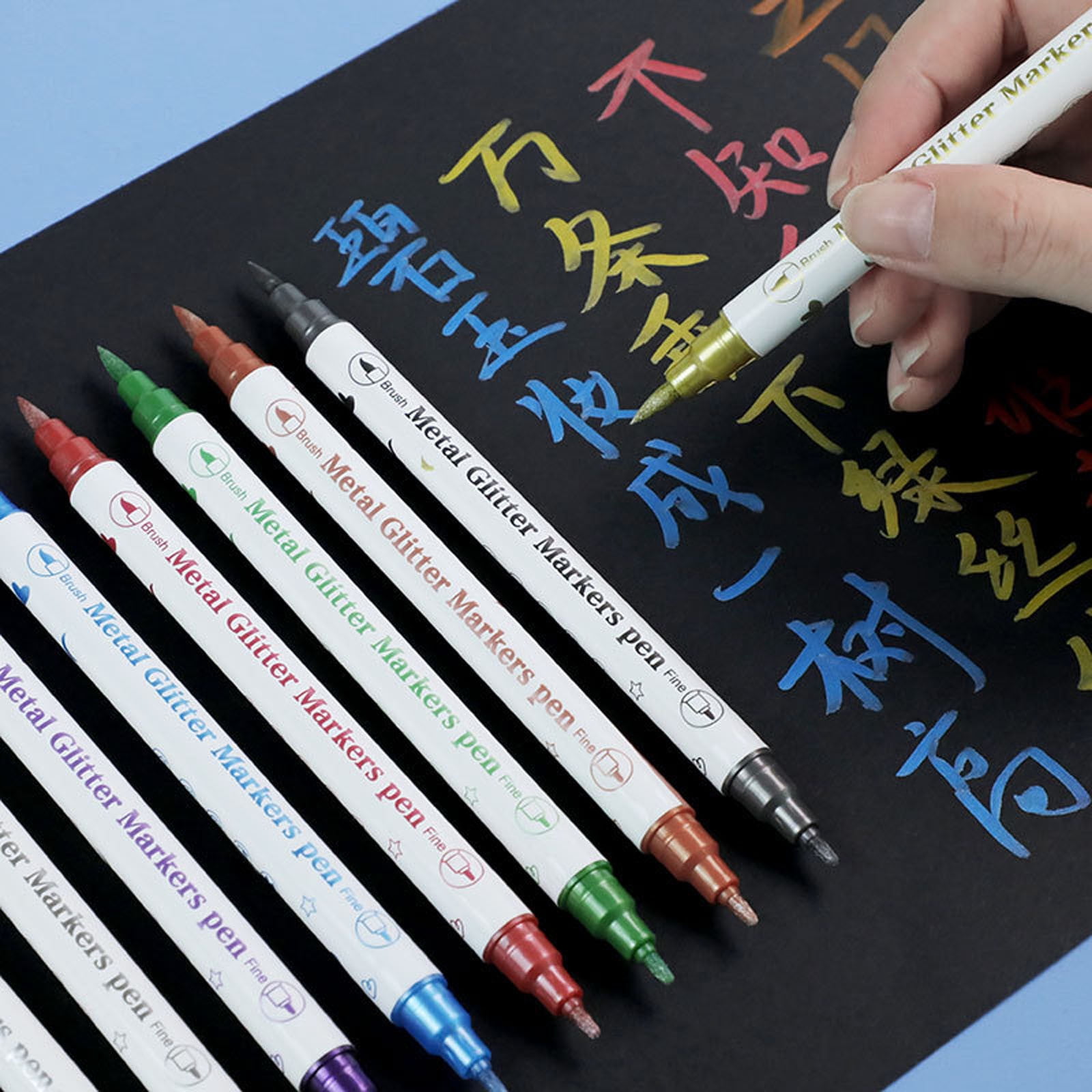 Rwvbm Double-Headed Watercolor Marker Pens 24 Bright Colors 2ml Ink Capacity Fine & Broad Tips Ideal for Drawing,Coloring & Illustration 16.3cm Length Includes 1 Set