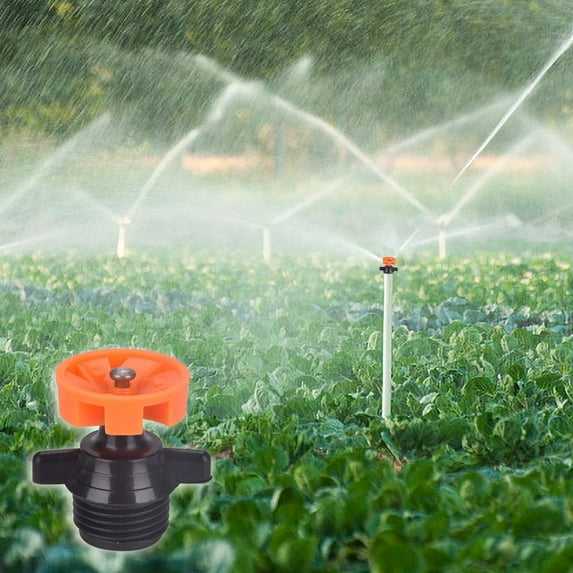 10-Pack 1/2 Inch Automatic Rotating Sprinkler Heads,360° Garden Irrigation – 5M Spray Range,Plastic (Green/Blue/Red/Orange)